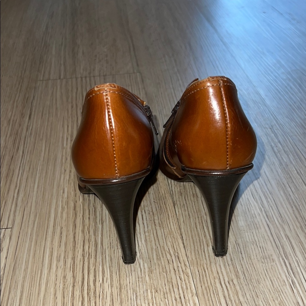 Henry Ferrera Size 37 Brown Leather Women's Heels - Picture 2 of 10